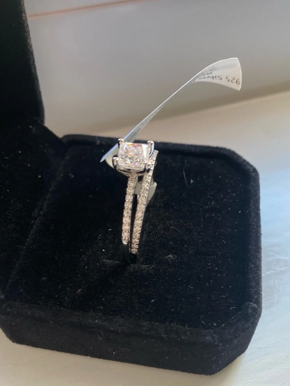 Princess Cut Engagement Ring Set Size 8